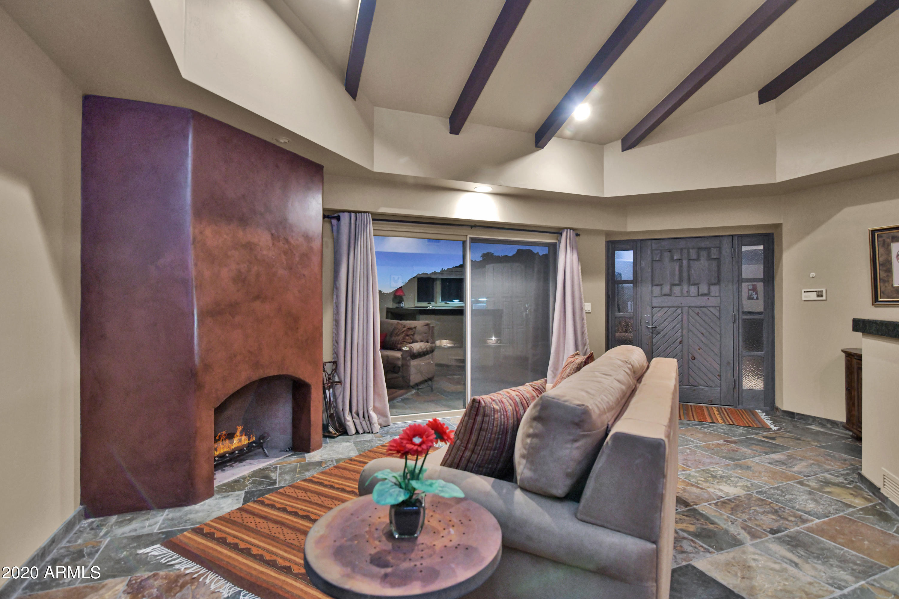 7701 East Long Rifle Road Carefree, AZ 85377 - Photo 27 of 52 Guest Home Family Room with Fireplace