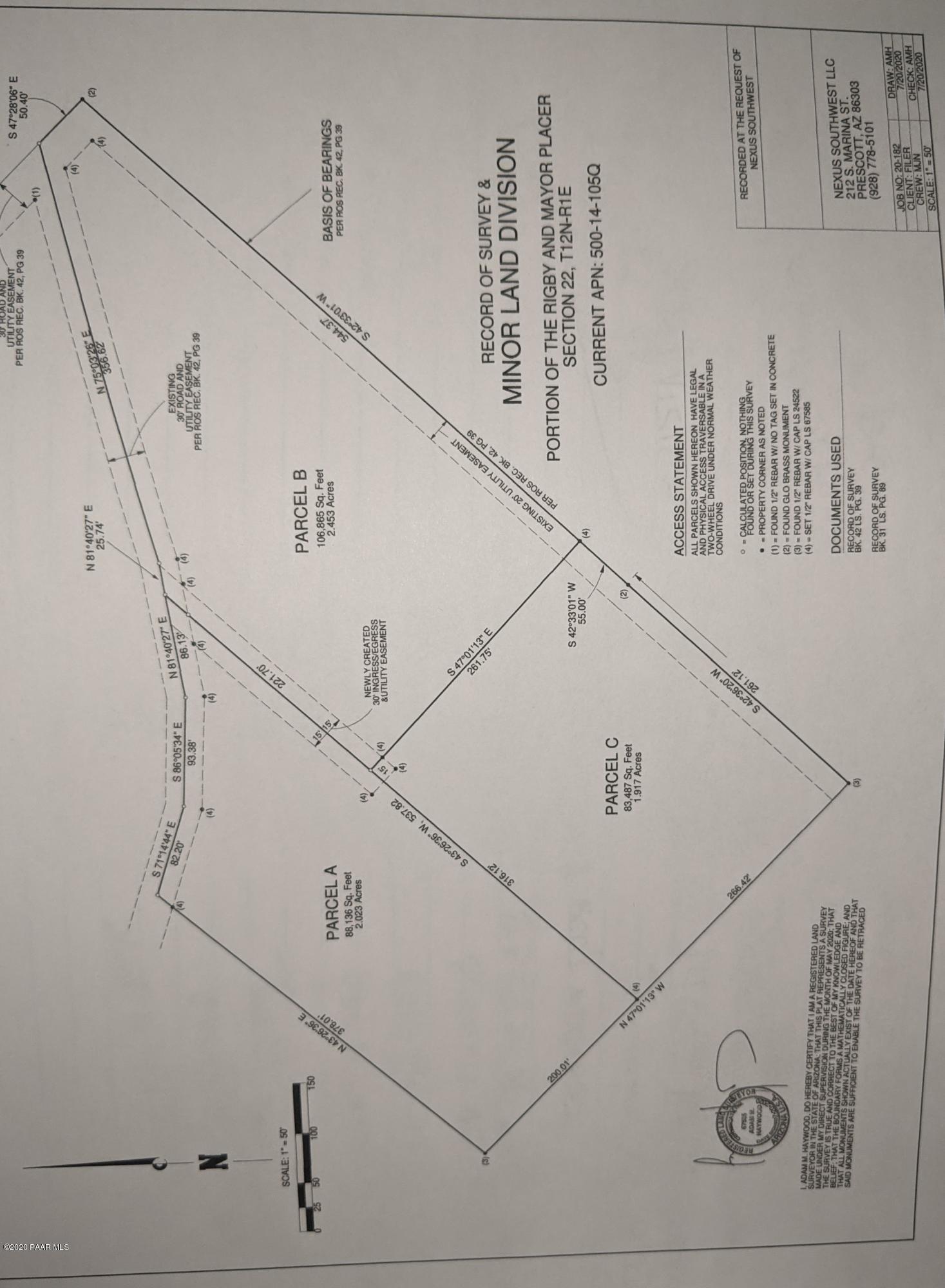 0 East Jacobs Road Mayer, AZ 86333 - Photo 2 of 3 12337 E Jacobs--survey map picture