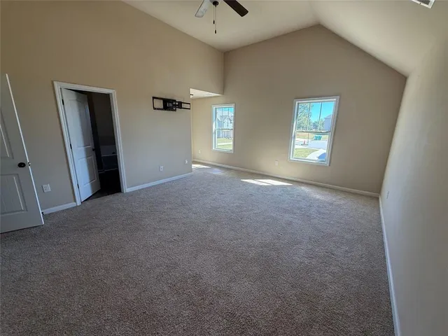 a view of a livingroom with a window