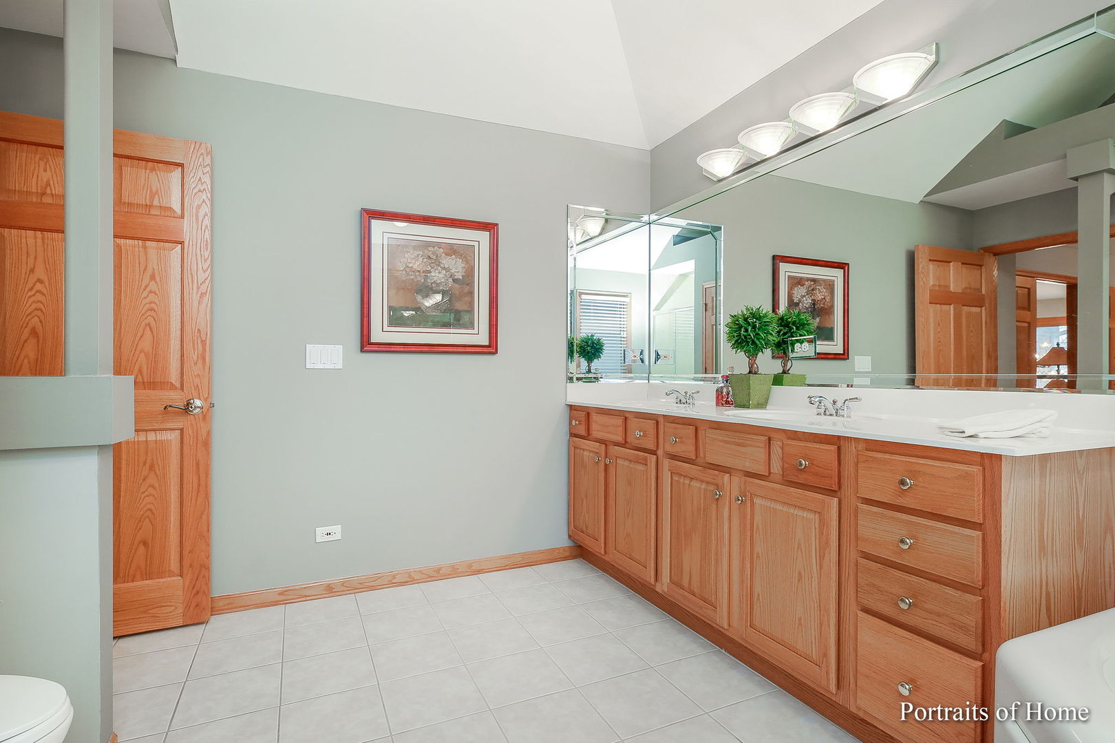 655 Mary Court Elmhurst, IL 60126 - Photo 25 of 46 a spacious bathroom with a granite countertop sink mirror and toilet