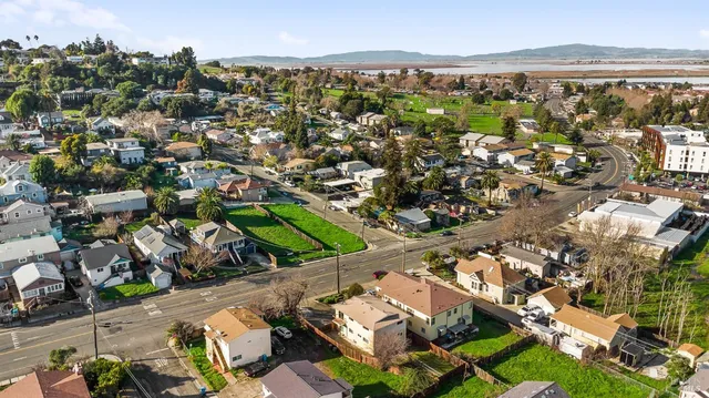 an aerial view of multiple house