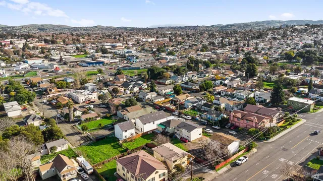 an aerial view of a city