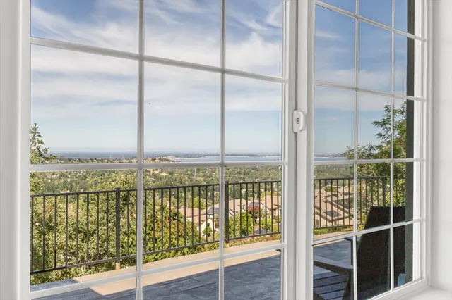 a view of a city from a balcony