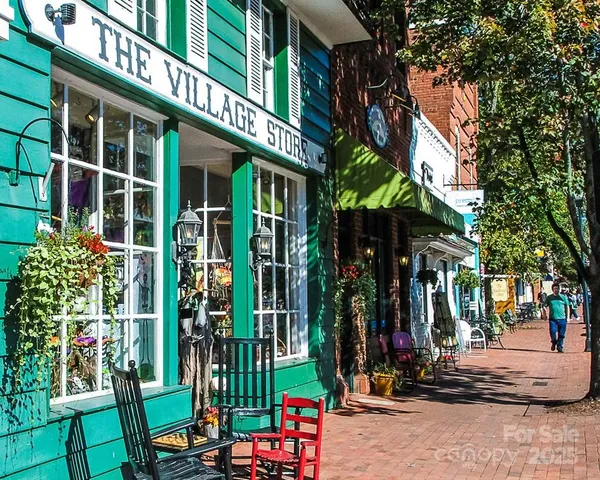 a front view of a building with street view