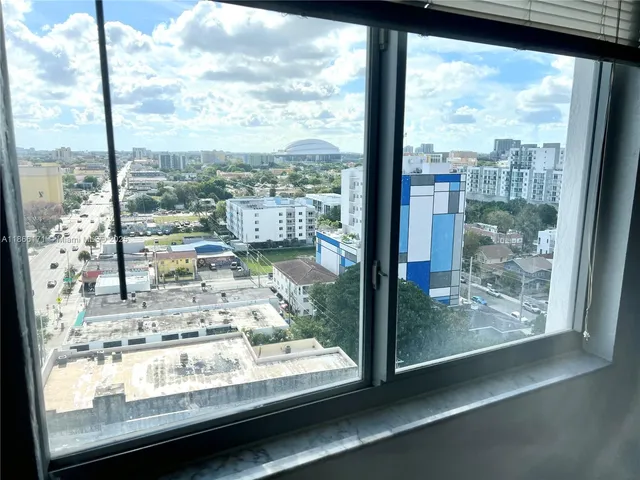 a view of a city from a window