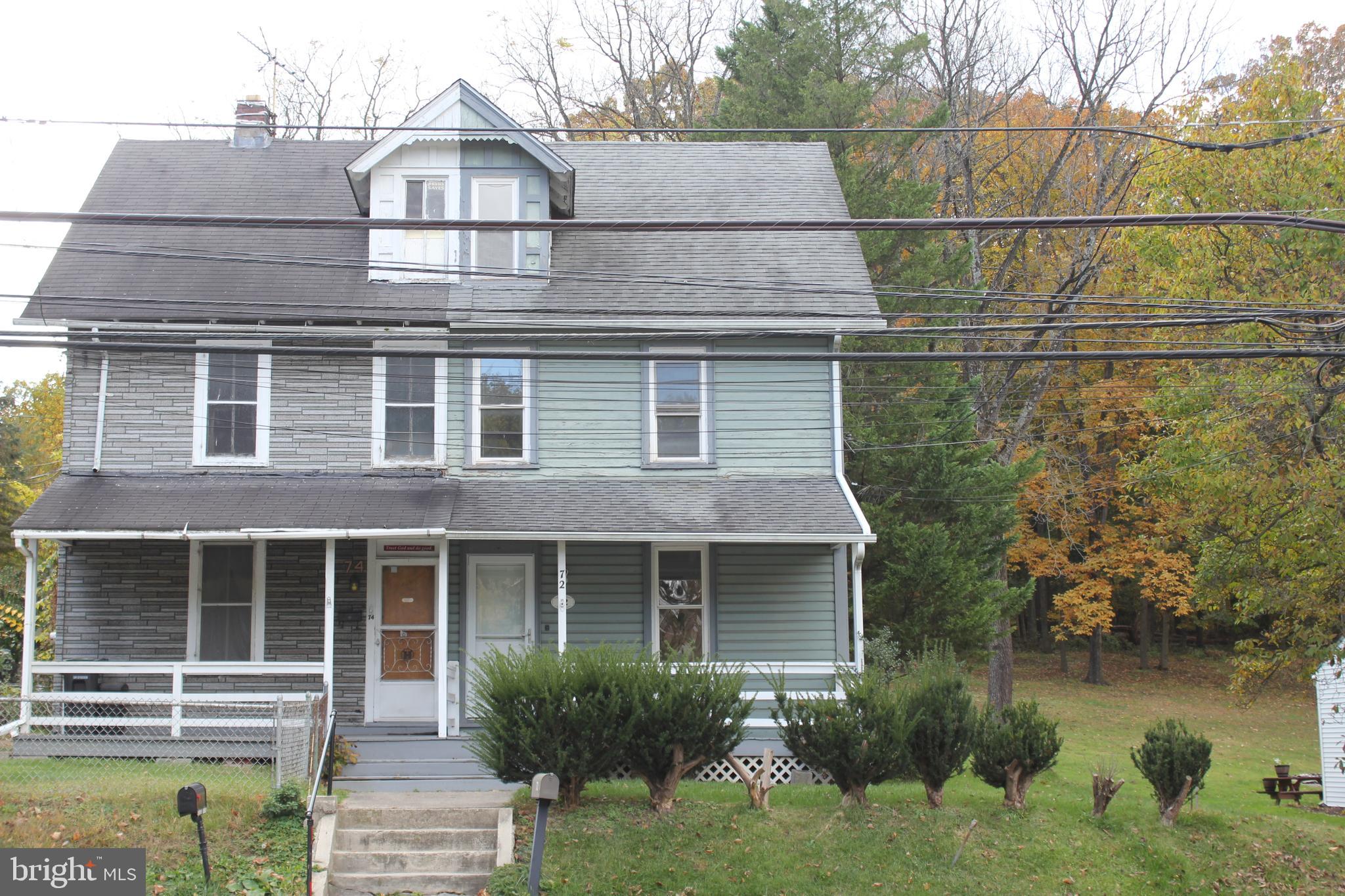 front view of house with a garden