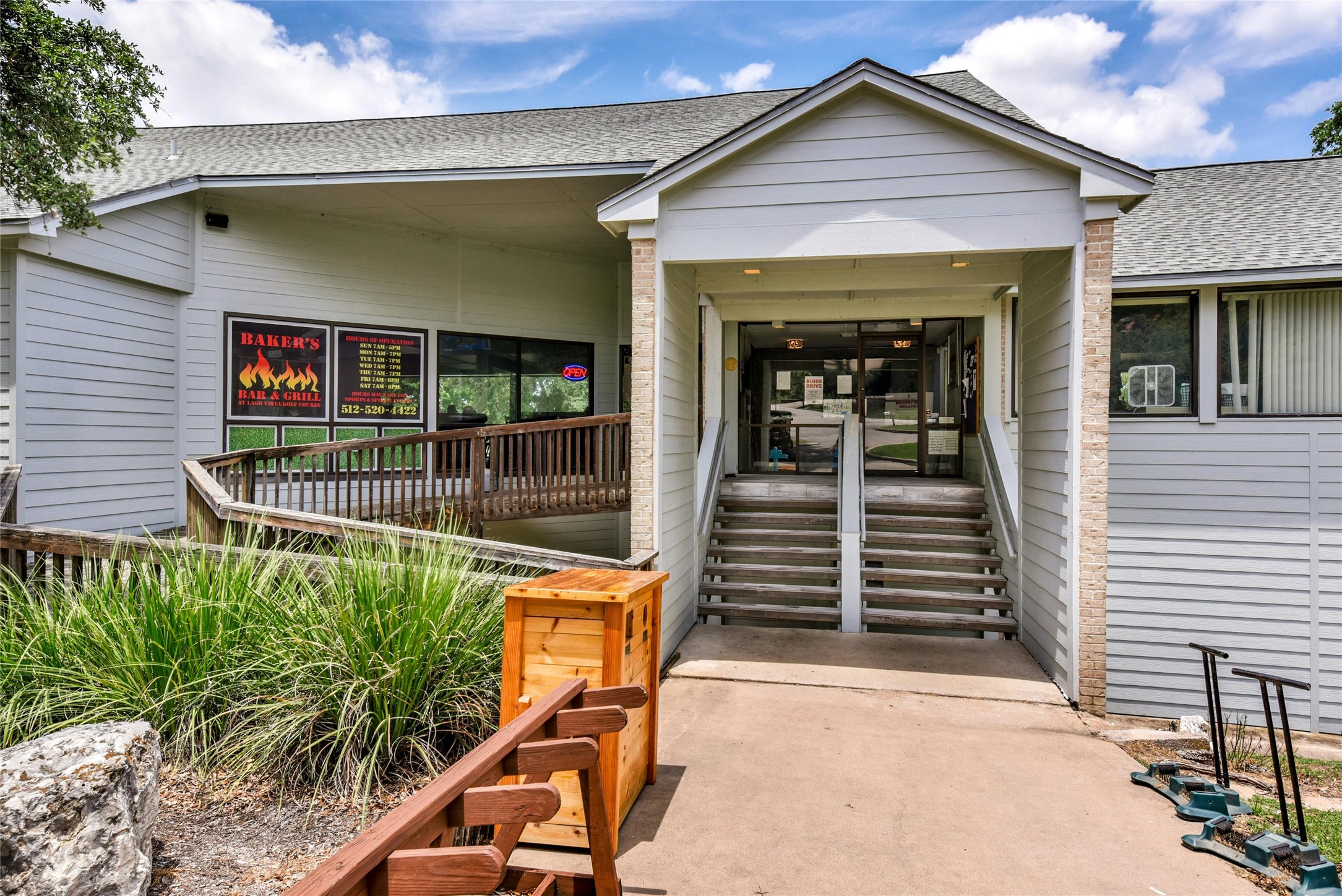 6802 Cedar Ridge Circle Lago Vista, TX 78645 - Photo 16 of 19 View of exterior entry of the Bunker Bar and grill at Lago Vista golf course