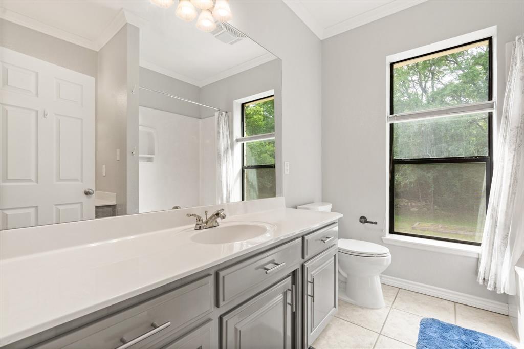 12041 Shady Creek Drive Whitney, TX 76692 - Photo 15 of 40 a bathroom with a sink a toilet and a window