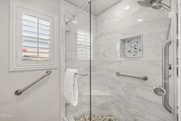 a bathroom with a shower