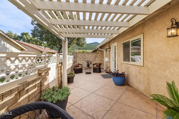 a view of outdoor space with seating area