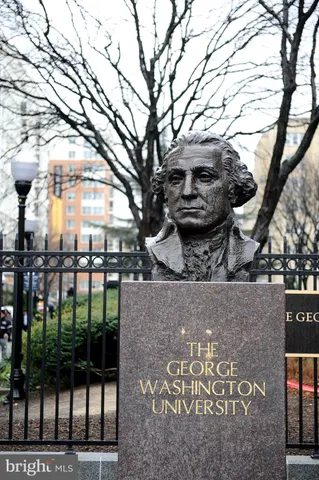 a view of a building from a tree