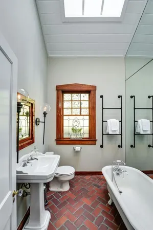 a bathroom with a sink and a bathtub
