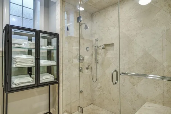 a bathroom with a shower