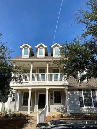a front view of residential houses
