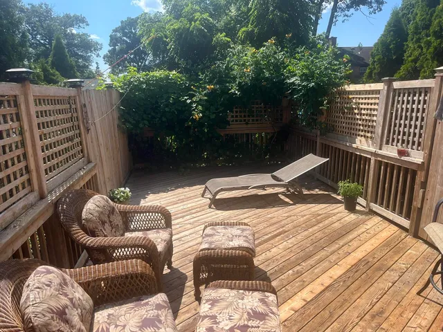 a view of backyard with furniture