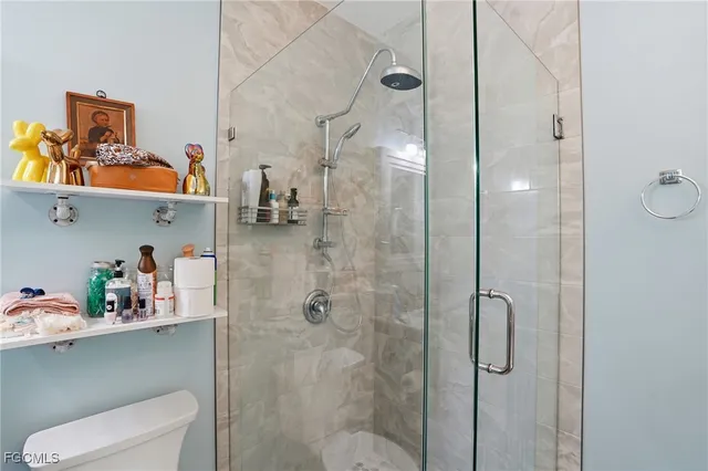 a bathroom with a shower