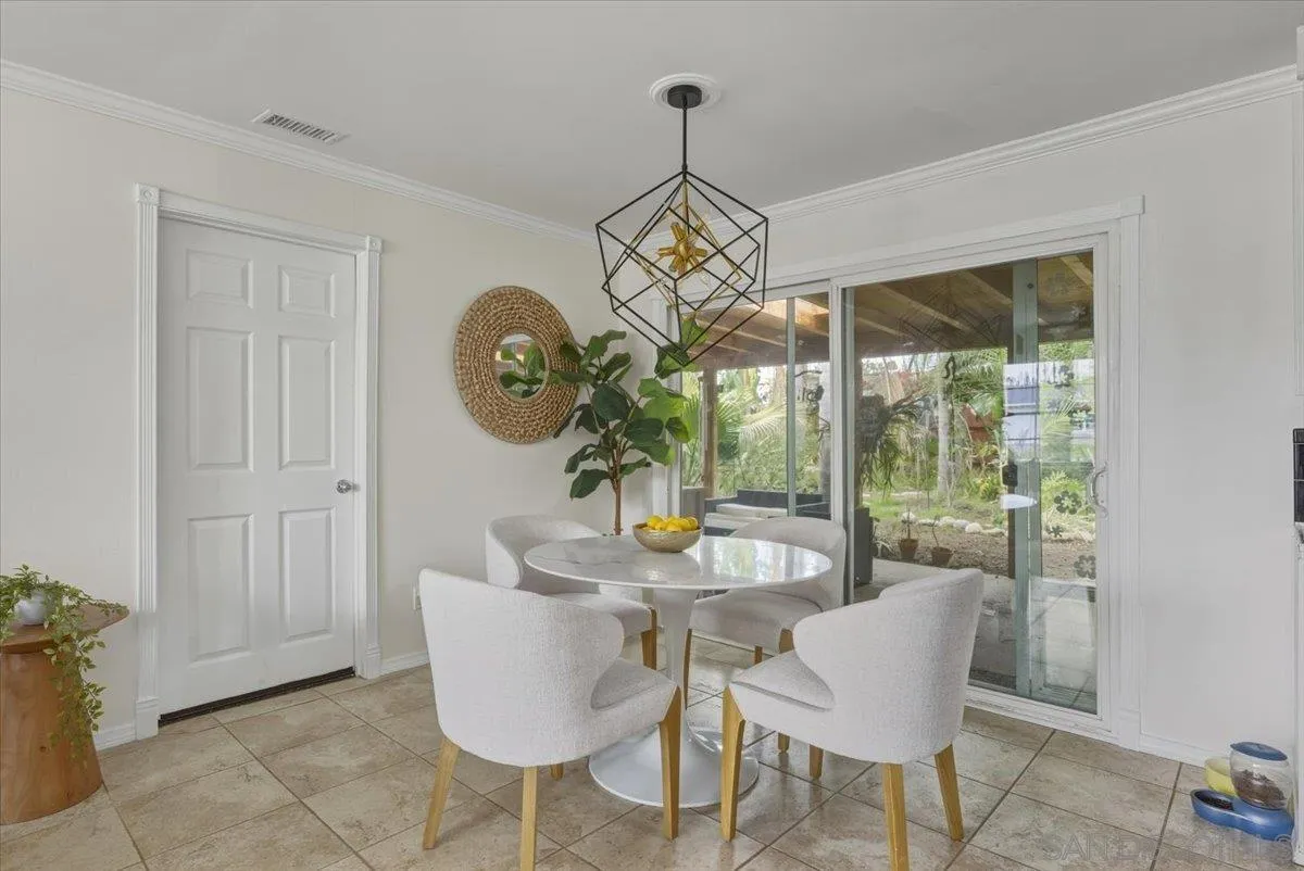 8888 Jaylee Avenue Spring Valley, CA 91977 - Photo 5 of 19 a dining room with furniture a chandelier and a rug