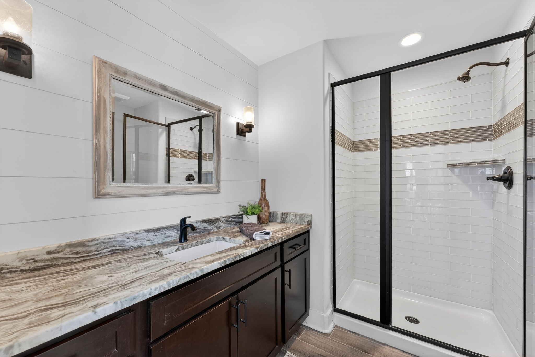 10640 Jordan Road Lascassas, TN 37085 - Photo 17 of 45 a bathroom with a granite countertop sink mirror and double