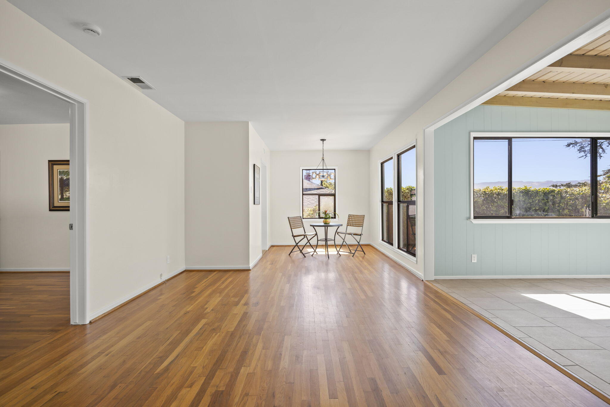 155 South Ontare Road Santa Barbara, CA 93105 - Photo 8 of 45 a view of empty room with wooden floor and fan
