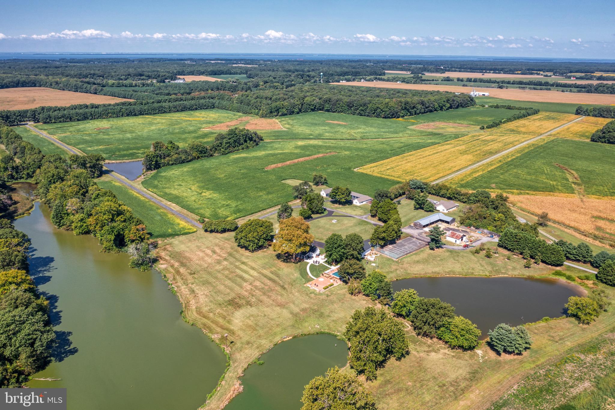 6029 Edesville Road Rock Hall, MD 21661 - Photo 64 of 75 Aerial view looking north towards farmland, woods