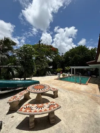 a view of a backyard of the house