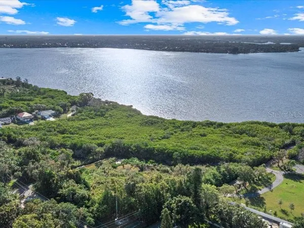 a view of a lake from a yard