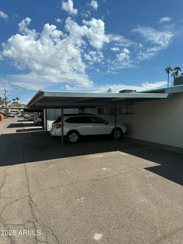 a car parked in front of a building
