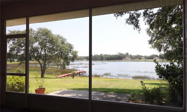 a view of lake from a window