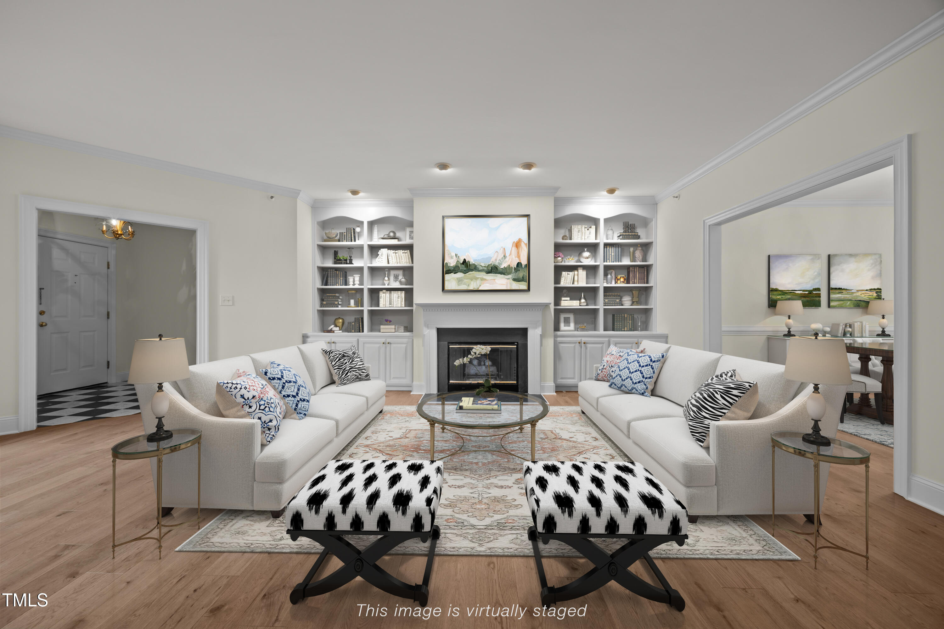 100 Edenburgh Road, Unit 202 Raleigh, NC 27608 - Photo 9 of 52 a living room with furniture and a fireplace