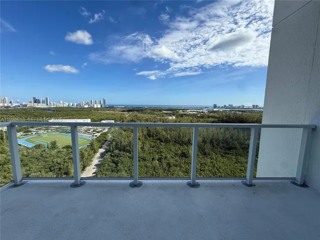 a view of terrace with sunset view