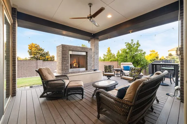 a outdoor space with patio furniture