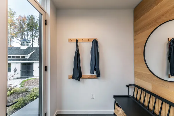 a view of a living room and a window