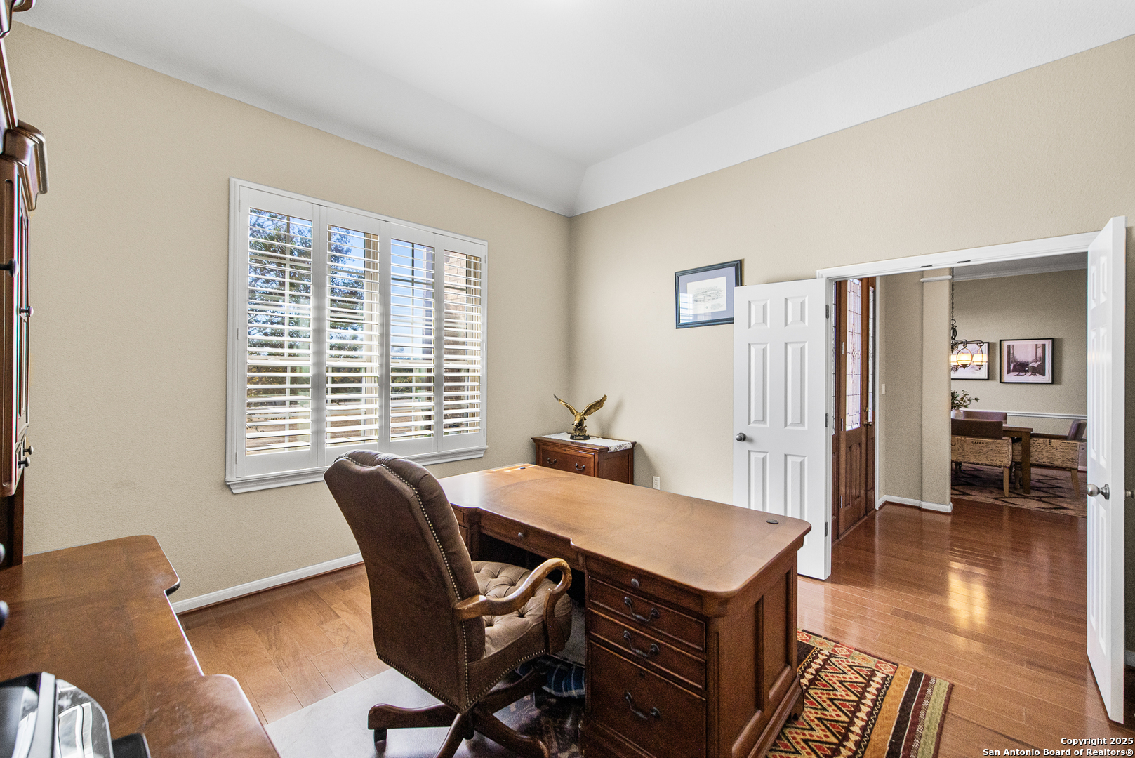 123 Dodder Lane Spring Branch, TX 78070 - Photo 22 of 72 a view of a dining room with furniture window and wooden floor