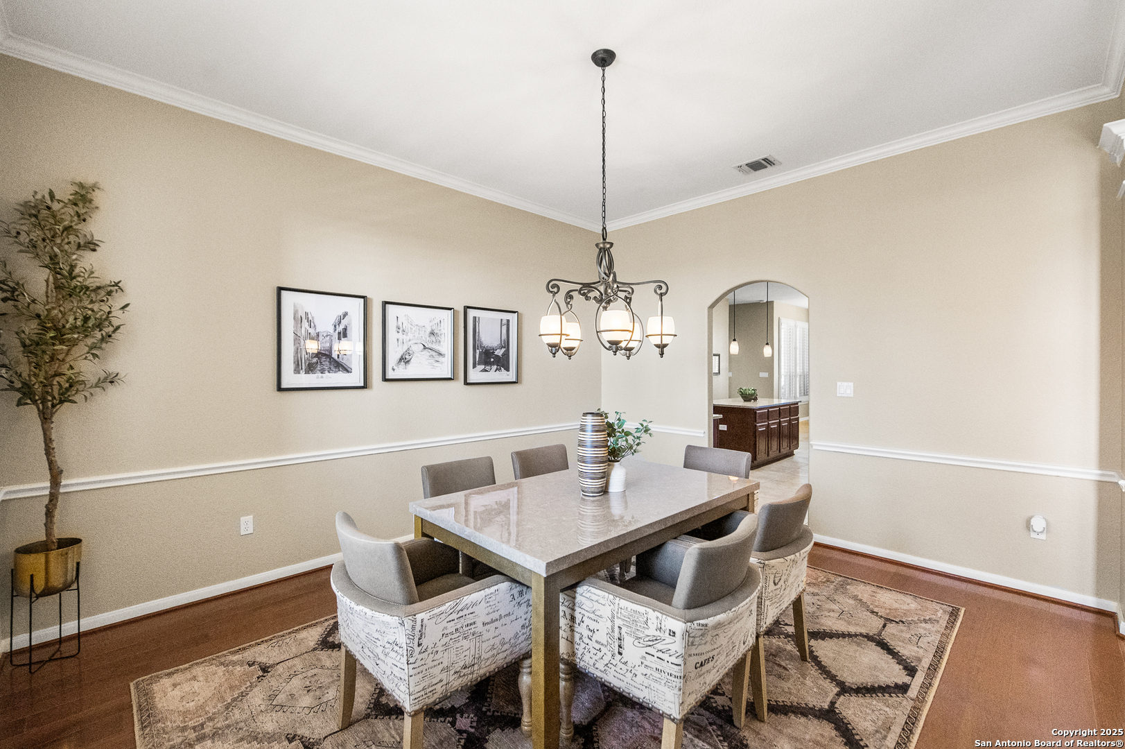 123 Dodder Lane Spring Branch, TX 78070 - Photo 27 of 72 a view of a dining room with furniture and chandelier