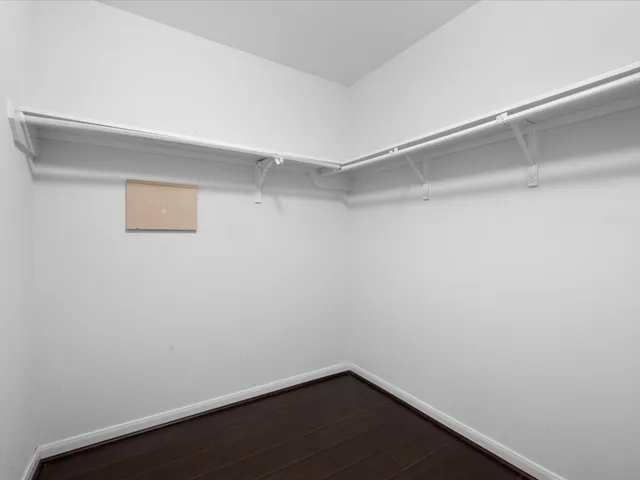 a view of small space with wooden floor