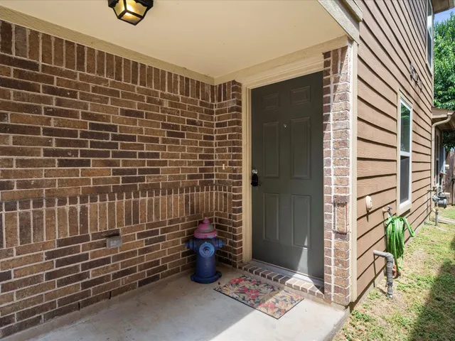 a view of a door with a potted plant