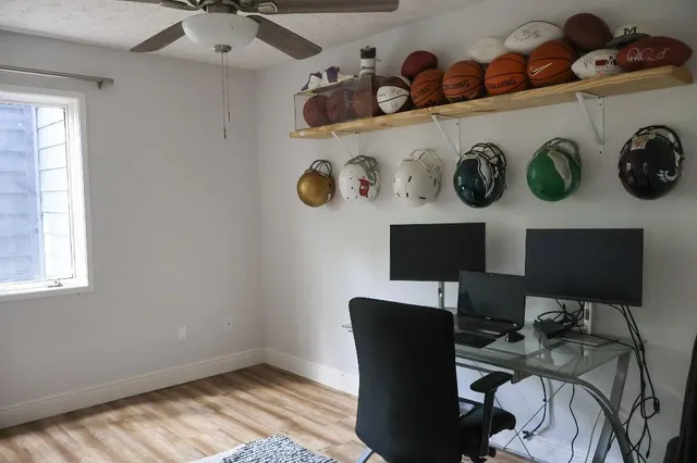 a view of a workspace with a window