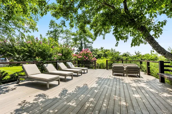 a outdoor view with a sitting space