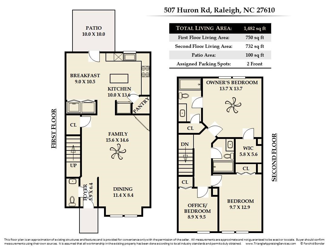 507 Huron Road Raleigh, NC 27610 - Photo 29 of 29 Floorplan Sketch & Measurements