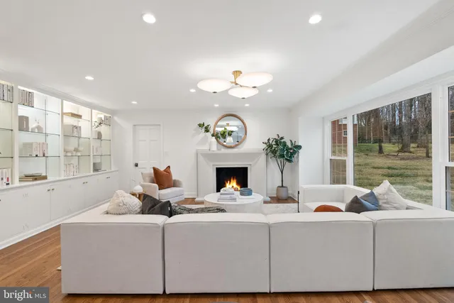 a view of a livingroom with furniture and a potted plant