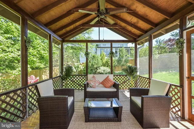 a outdoor view with a sitting space