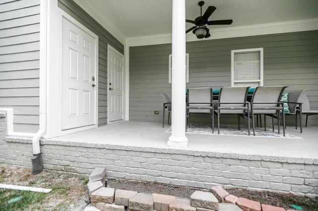 a view of outdoor space with seating area