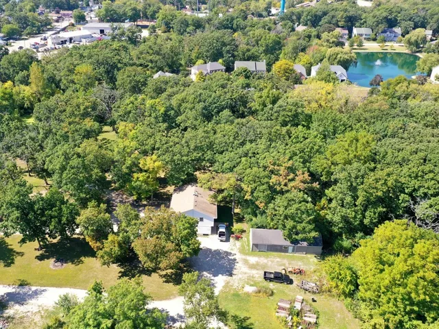 a view of a lake with a house