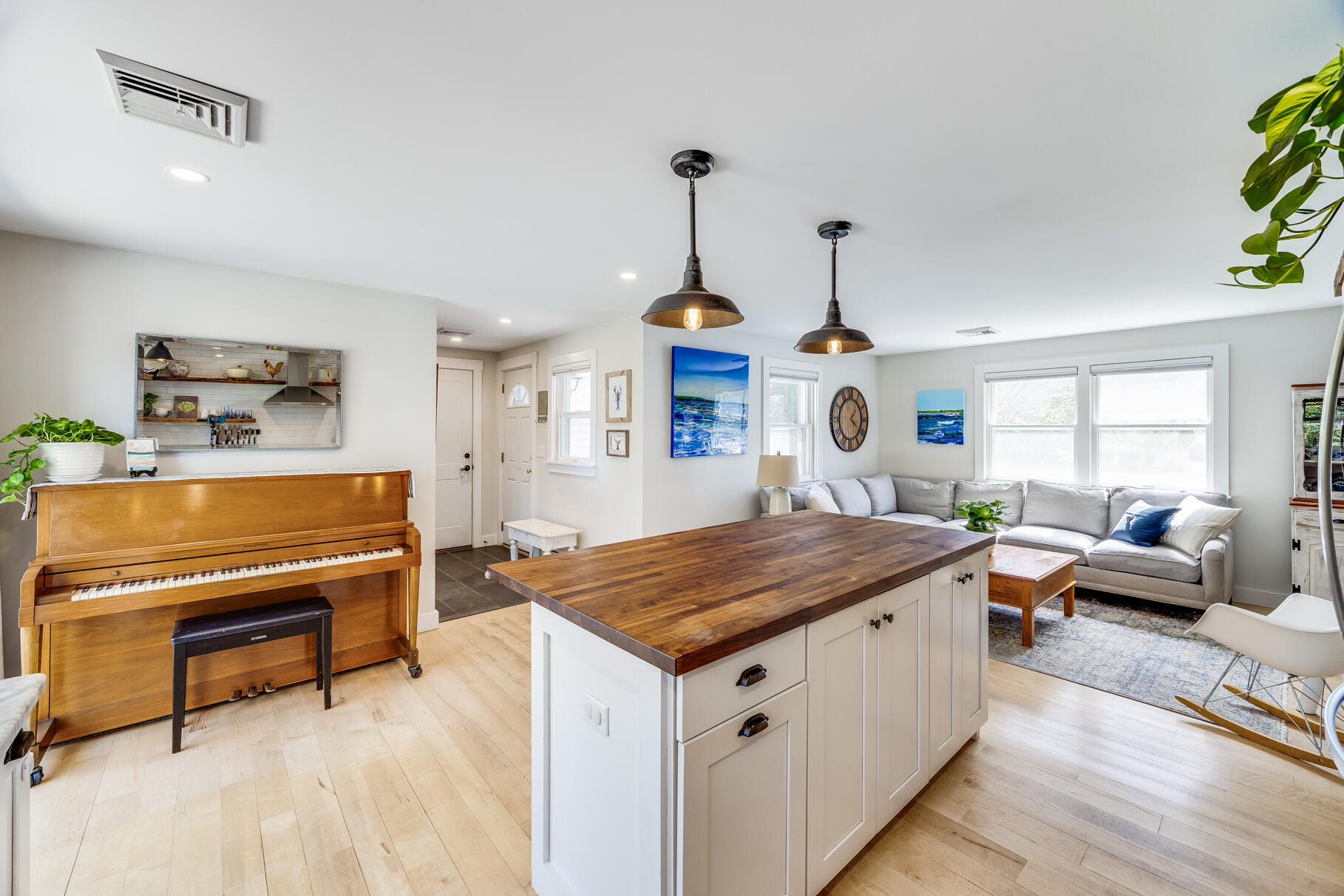 8 Rivers End Road Teaticket, MA 02536 - Photo 14 of 33 a living room with kitchen island furniture and a chandelier
