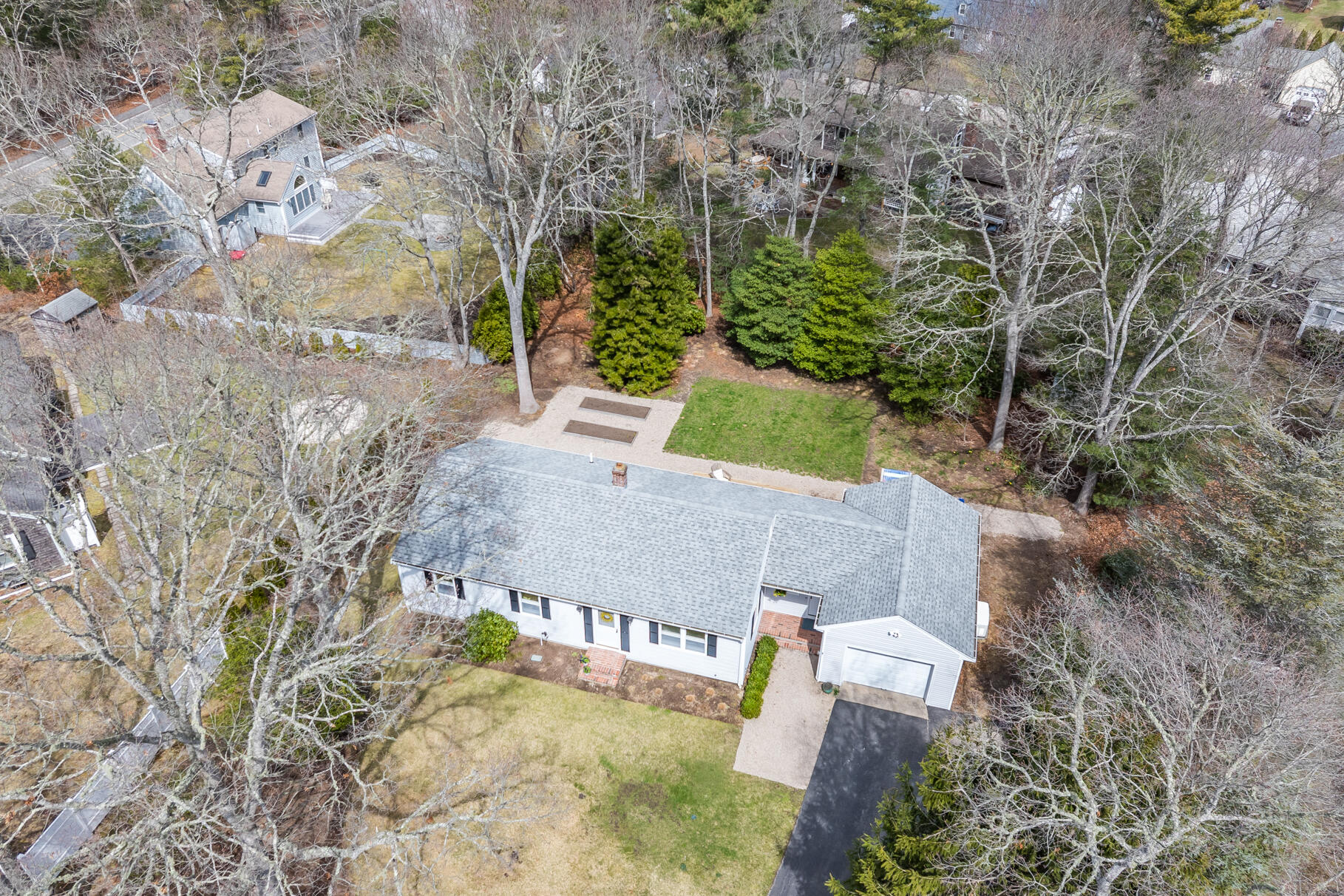 8 Rivers End Road Teaticket, MA 02536 - Photo 22 of 33 an aerial view of a house with yard swimming pool and outdoor seating