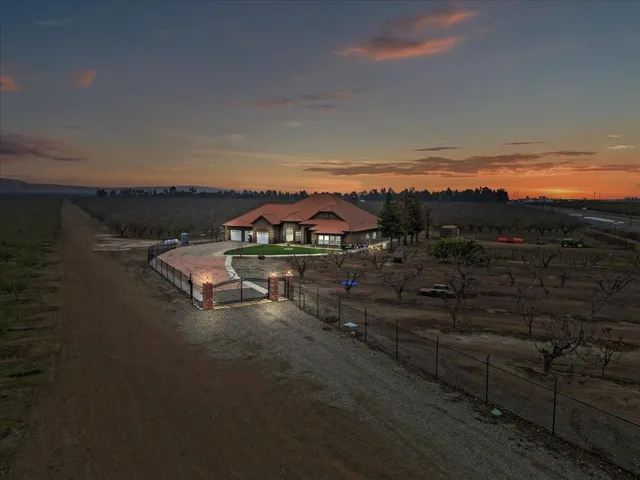 a view of a city street with mountain