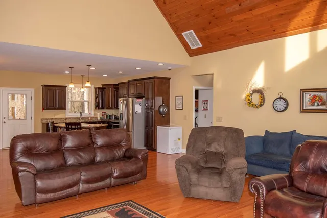 a living room with furniture and a couch