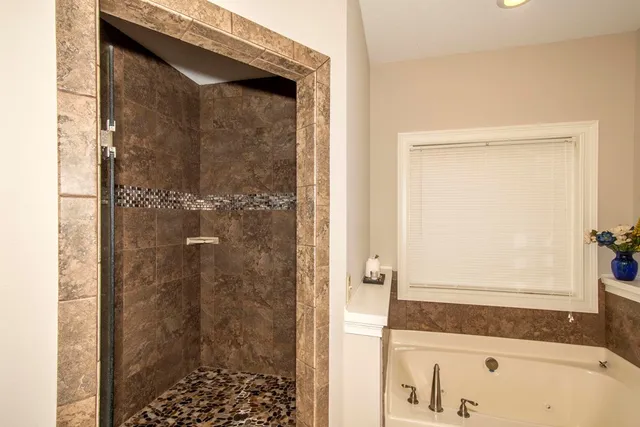 a bathroom with a shower