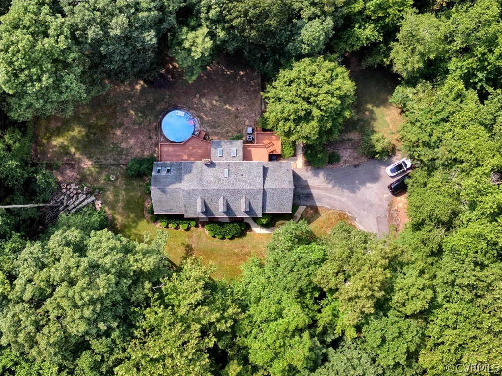 12100 2nd Branch Road Chesterfield, VA 23838 - Photo 36 of 41 an aerial view of a house with a yard and swimming pool