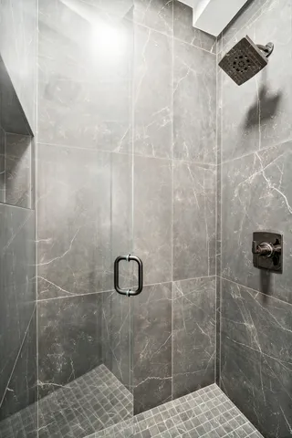 a bathroom with a shower